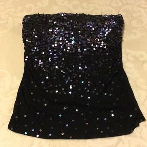 Express Iridescent sequins tube top